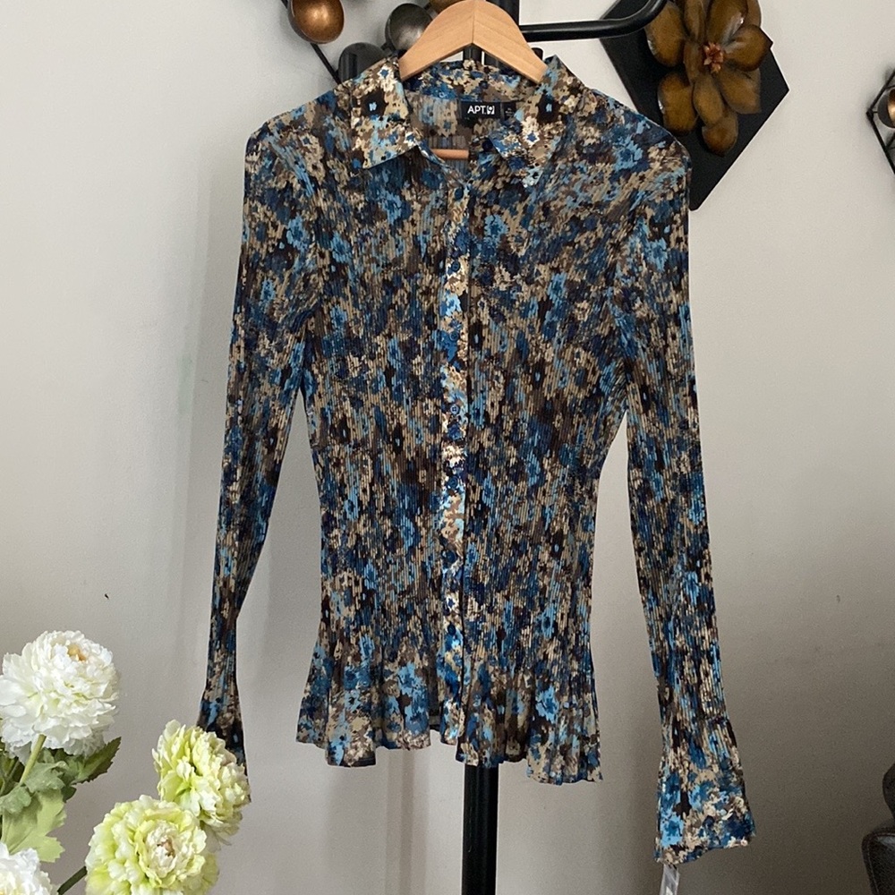 Apt 9 Accordion Pleat Button Front Shirt